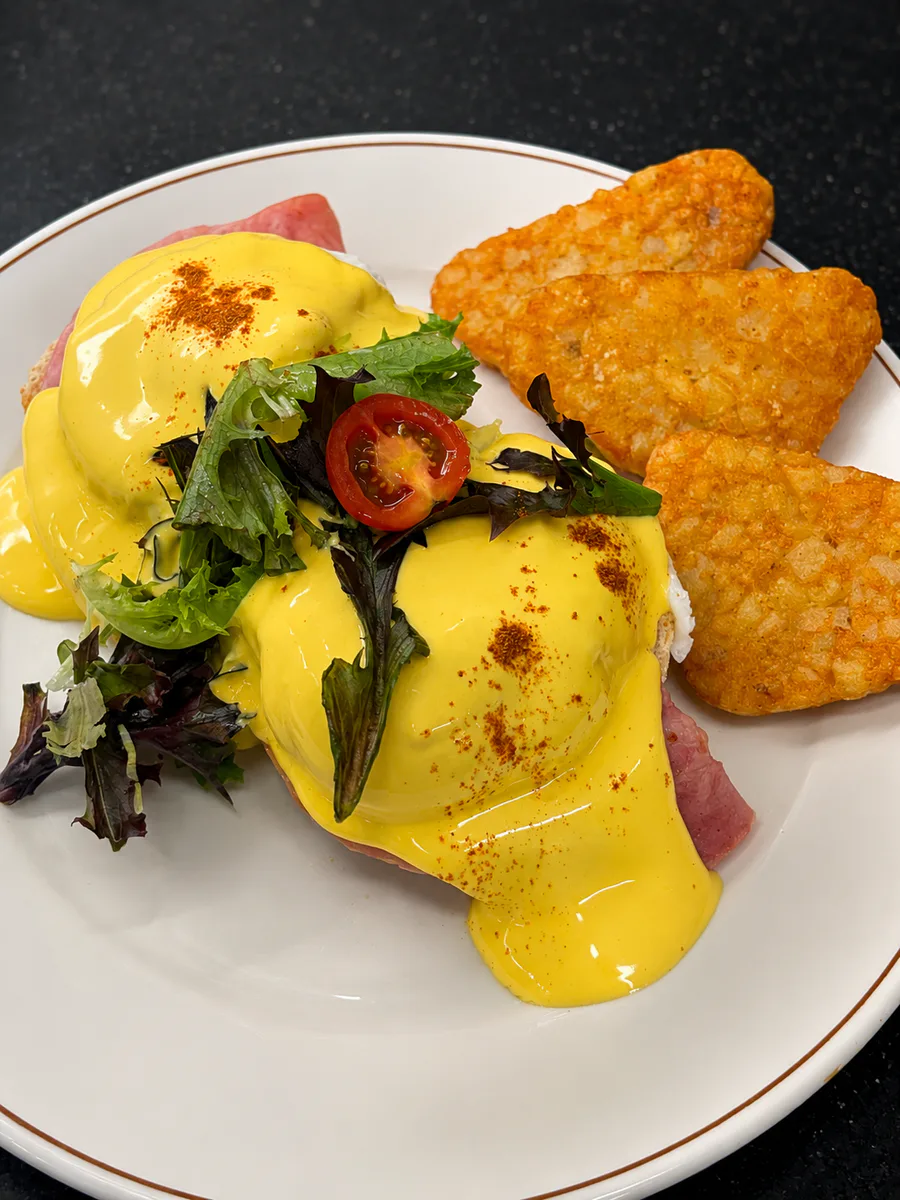 Cooked breakfast plate at The Pump House Tea Room